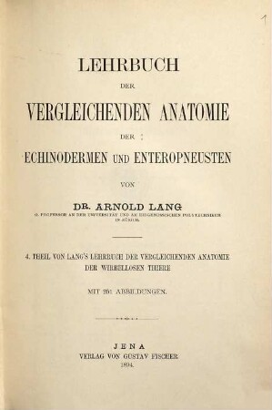 Lehrbuch der vergleichenden Anatomie der wirbellosen Thiere, 7. 1894 ; S. 568-870