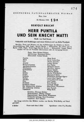 Herr Puntila und sein Knecht Matti