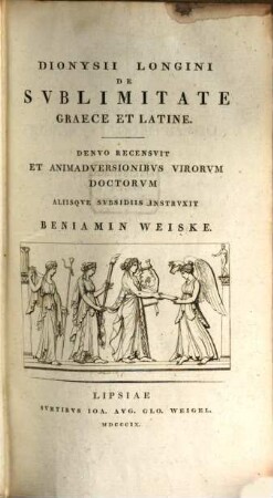Dionysii Longini De svblimitate : greace et latine