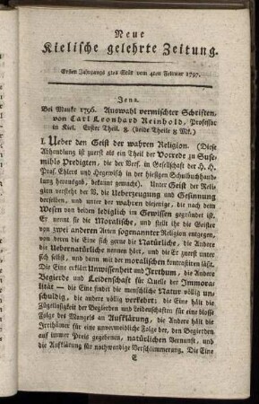 5tes - 1stes Stük vom Februar 1797