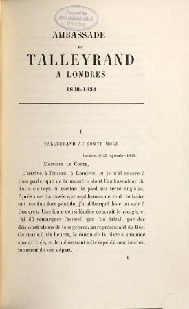 Correspondance diplomatique de Talleyrand, 4,1