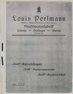 Louis PERLAMANN: Katalogwerbung für "LouPer"