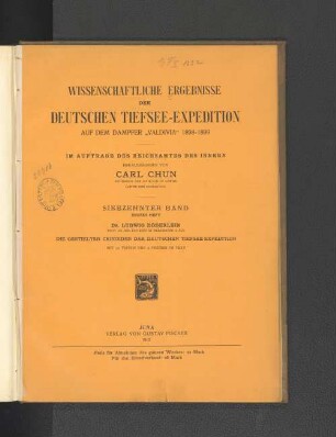 Wissenschaftliche Ergebnisse der Deutschen Tiefsee-expedition.