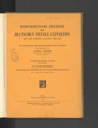 Wissenschaftliche Ergebnisse der Deutschen Tiefsee-expedition.