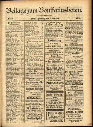 Zweite Ausgabe vom Sonntag, den 07. Oktober 1900.