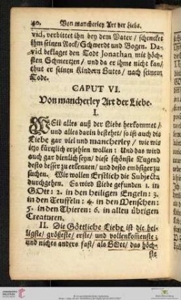 Caput VI:Von mancherley Art der Liebe