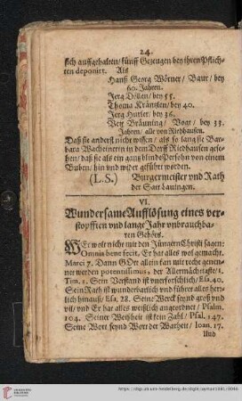 VI. Wundersame Aufflösung eones verstopfften und lange Jahr unbrauchbaren Gehörs