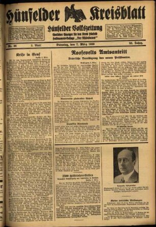 Zweite Ausgabe vom Dienstag, den 07. März 1933.