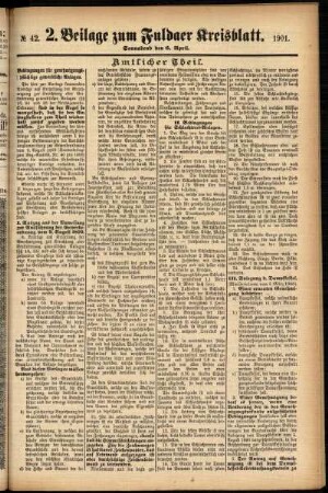 Dritte Ausgabe vom Samstag, den 06. April 1901.