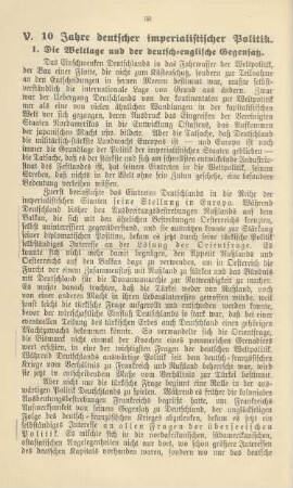 V. 10 Jahre deutscher imperialistischer Politik.