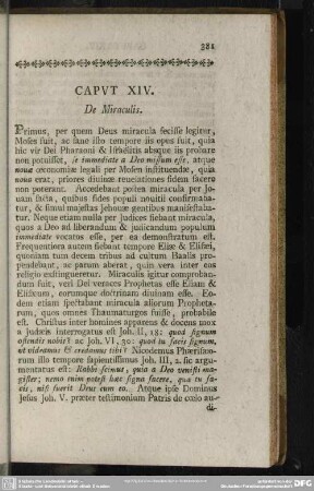 Caput XIV. De Miraculis