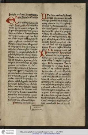 Incipit tractatus Boneventure de stimulo conscientie.