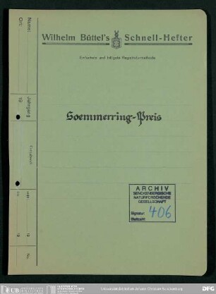 Informationen über die Soemmerring-Preis-Stiftung