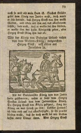 73-77, Wie der König von Babylon Urlaub nahm von dem Mohren-König...