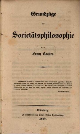 Grundzüge der Societätsphilosophie