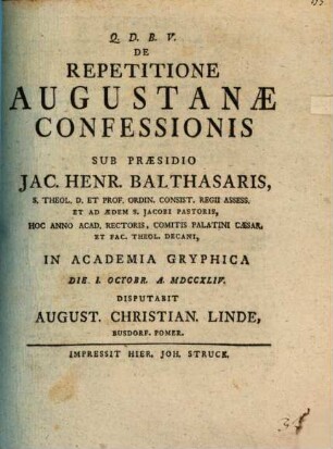 De repetitione Augustanae confessionis
