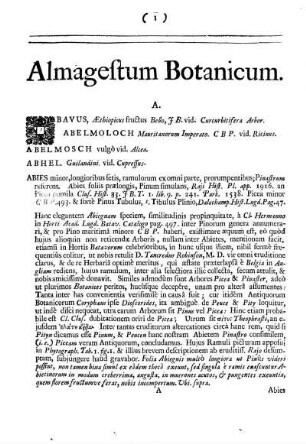 Amalgestum Botanicum. A.