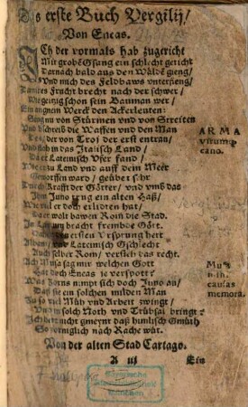 Dreyzehen Bücher von dem tewren Helden Enea was der zu Wasser und Land bestanden