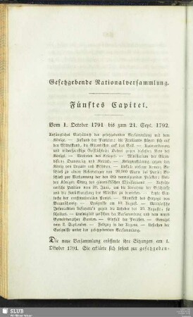Gesetzgebende Nationalversammlung. Fünftes Capitel. Vom 1. October 1791 bis zum 21. Sept. 1792