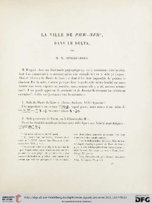 1: La ville de PRW-NFR, dans le delta