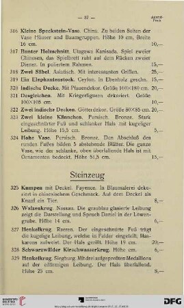 Steinzeug (Nr. 325-378)