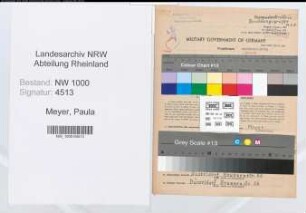 Entnazifizierung Paula Meyer, geb. 28.02.1887 (Postbeamtin)