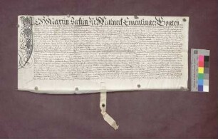 Martin Secklin zu Maleck verkauft dem Markgrafen Karl von Baden 1 1/2 Jauchert Matten in Malecker Bann um 30 Gulden.