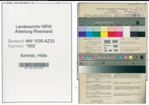 Entnazifizierung Hilde Schmitz , geb. 23.03.1902 (Kontoristin)