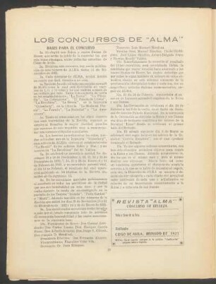Los concursos de "Alma"