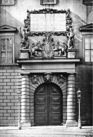 Dresden, ehem. Residenzschloss; Jagdtor am Stallgebäude (Johanneum); Buchner, Paul