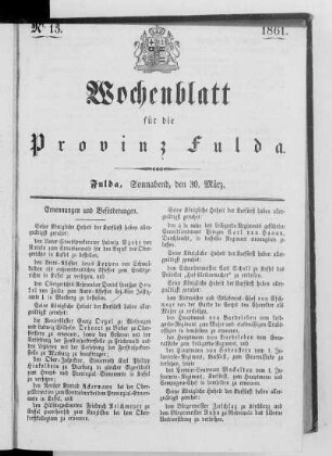 Nr. 13, Ausgabe vom 30. März 1861
