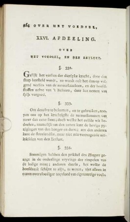 XXVI. Afdeeling. Over het Voedsel, en den Eetlust