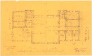 Einzelwohnhaus (?): Grundriss Erdgeschoss, Maßstabsleiste