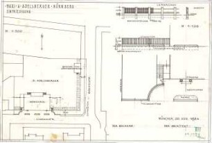 Fischer, Theodor; Nürnberg; Haus Adelsberger - Einfriedung (Lageplan, Grundriss, Teilansichten,Schnitt)