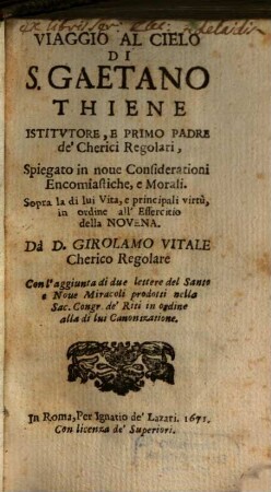 Viaggio al cielo di S. Gaetano Thiene