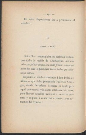 III - Amor y odio