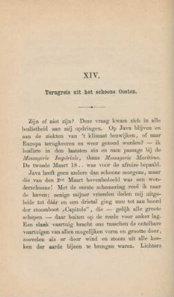XIV. Terugreis uit het schoone Oosten