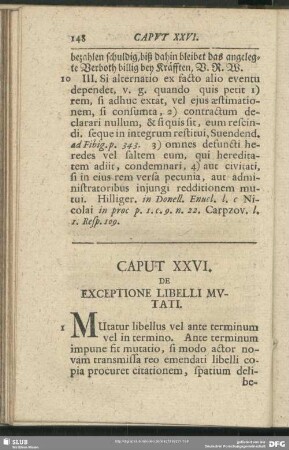 Caput XXVI. De Exceptione Libelli Mutati