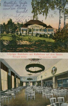 Leipziger Rodelbahn mit Kaffeehaus auf dem Bienitz : Richard Müller