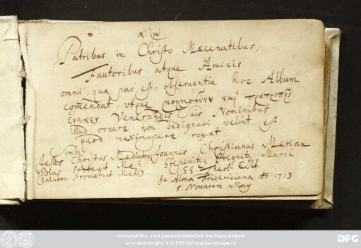 Stammbuch Johann Christian Merian