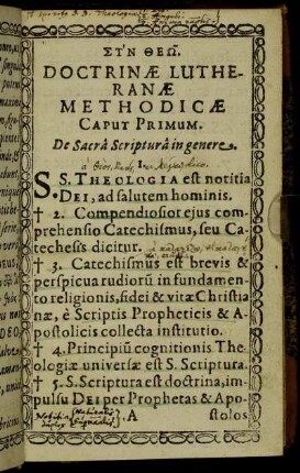 Caput Primum. De Sacra Scriptura in genere.
