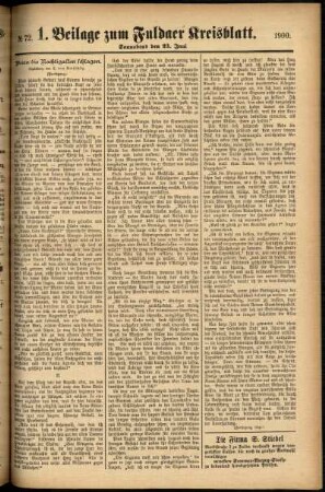 Zweite Ausgabe vom Samstag, den 23. Juni 1900.