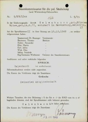 Salenbauch, Anna, geb. Pfister
