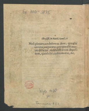 Chrysost.[omus] in Matth. homil.[ien] 32.