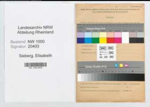 Entnazifizierung Elisabeth Sieberg, geb. 14.03.1894 (Postsekretaerin)