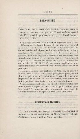 Publications récentes.