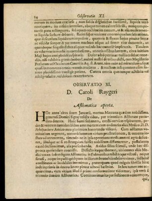 Observatio XI.-XX.