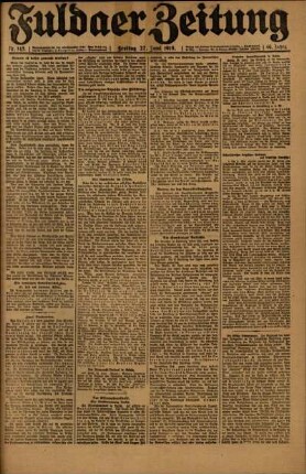Ausgabe vom Freitag, den 27. Juni 1919.