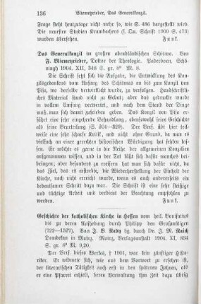 136-137 [Rezension] Rady, Johann B., Geschichte der katholischen Kirche in Hessen