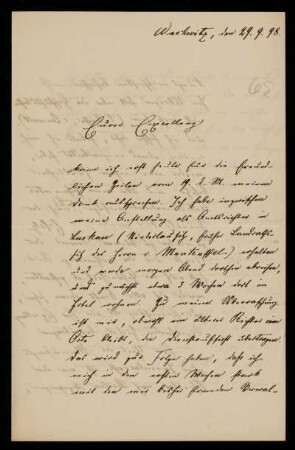 65: Brief von Friedrich Ritgen an Gottlieb Planck, Wachwitz, 29.9.1898